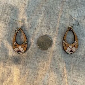 Floral Wooden Earrings